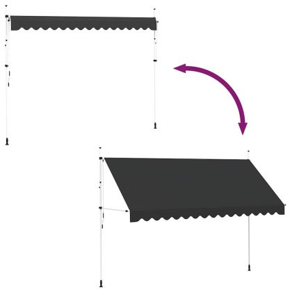 Ръчно прибиращ се сенник, 400 см, антрацит