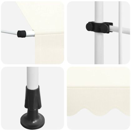 Ръчно прибиращ се сенник, 250 см, кремав