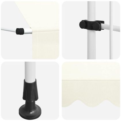 Ръчно прибиращ се сенник, 400 см, кремав