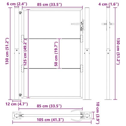 Градинска порта 100x125 см, кортенова стомана