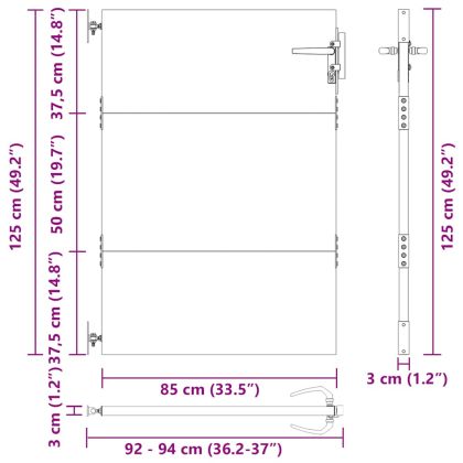 Градинска порта 85x125 см, кортенова стомана
