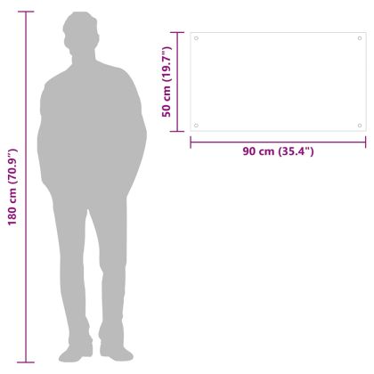 Кухненски гръб, бял, 90x50 см, закалено стъкло