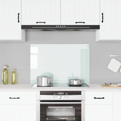 Кухненски гръб, бял, 90x60 см, закалено стъкло