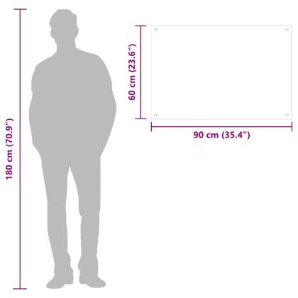 Кухненски гръб, бял, 90x60 см, закалено стъкло