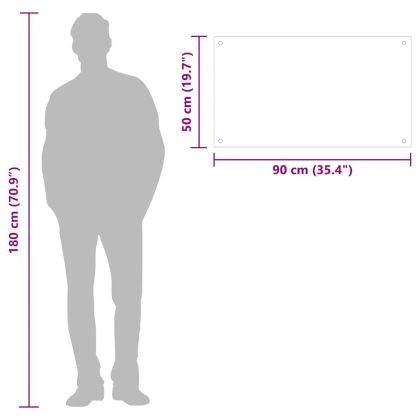 Кухненски гръб, прозрачен, 90x50 см, закалено стъкло