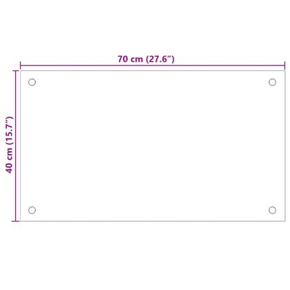 Кухненски гръб, черен, 70х40 см, закалено стъкло