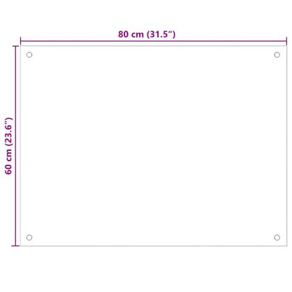 Кухненски гръб, черен, 80x60 см, закалено стъкло