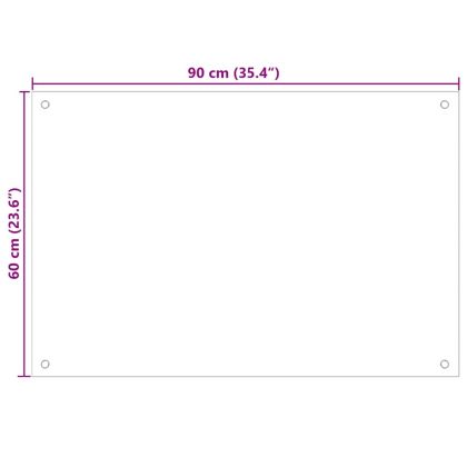 Кухненски гръб, черен, 90x60 см, закалено стъкло