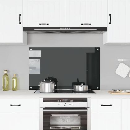 Кухненски гръб, черен, 100x60 см, закалено стъкло