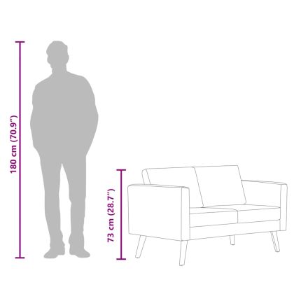 2-местен диван, текстил, кафяв