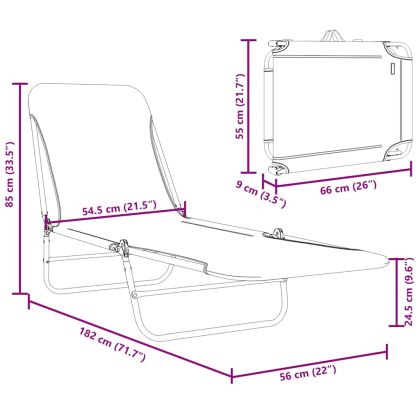 Сгъваеми шезлонги, 2 бр, стомана и текстил, зелени