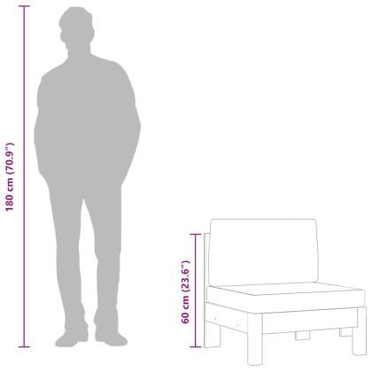 Среден диван с кремавобели възглавници акация масив