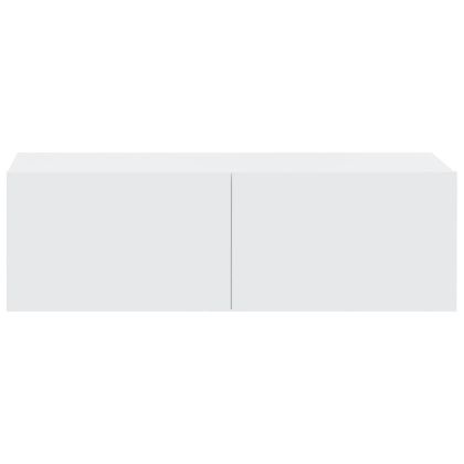 Комплект ТВ шкафове от 6 части, бял, инженерно дърво