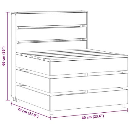 Градински палетен среден диван, импрегнирано борово дърво