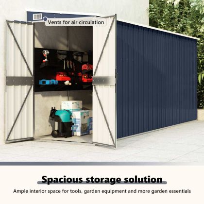 Градинска барака стенен монтаж антрацит 118x382x178 см стомана