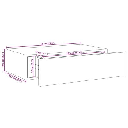 Стенни рафтове с чекмеджета 2 бр дъб и бял 40x23,5x10 см МДФ