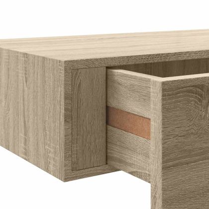 Стенни рафтове с чекмеджета, 2 бр, дъб, 60x23,5x10 см, МДФ