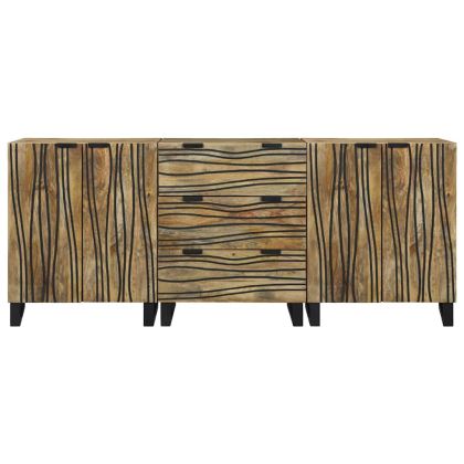 Комплект мебели за баня с чекмедже 3 pcs Кафяво Инженерно дърво