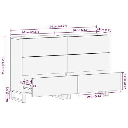 Комплект скрин 2 бр. Орех 120 x 33 x 75 см