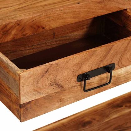 Конзолни маси с чекмедже 2 pcs Кафяво Солидно акациево дърво