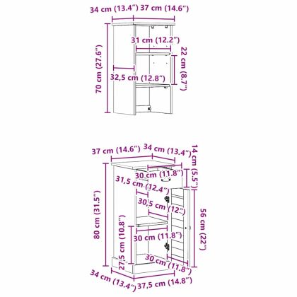 Комплект мебели за баня VIGO 2 pcs Бяло и антикварно бяло