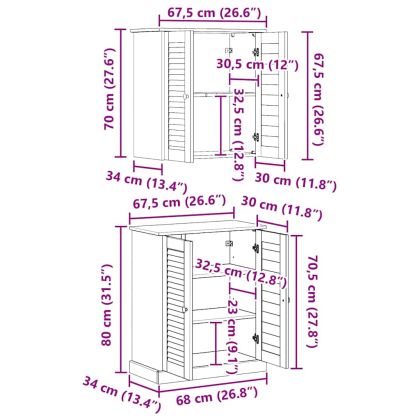 Комплект мебели за баня с рафт VIGO 2 pcs Кафяв и меден кафяв