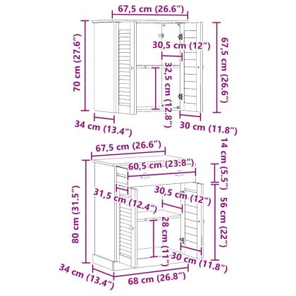 Комплект мебели за баня VIGO 2 pcs Бяло и антикварно бяло