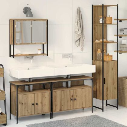 Комплект мебели за баня 4 pcs дъб артизан Инженерно дърво
