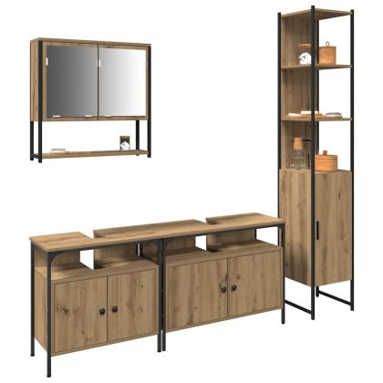 Комплект мебели за баня 4 pcs дъб артизан Инженерно дърво