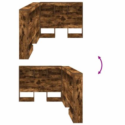 Табла за съхранение с рафт Димян дъб 80 cm Инженерно дърво