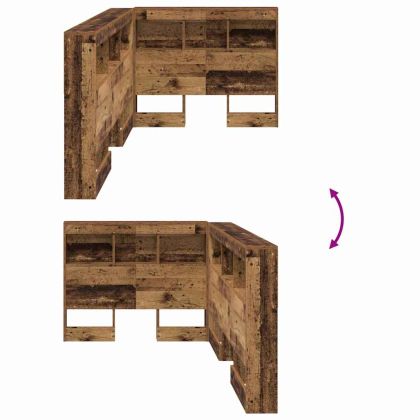 Табла за съхранение с рафт Старо дърво 80 cm Инженерно дърво