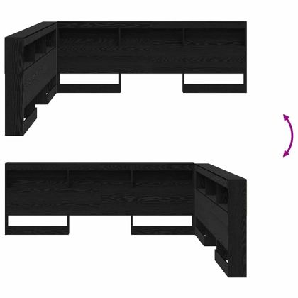 Табла за съхранение с рафт Черния дъб 200 cm Инженерно дърво