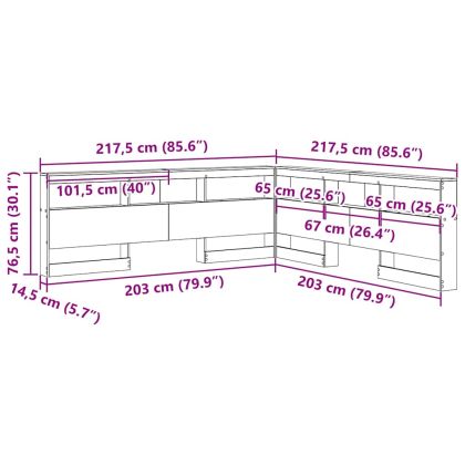 Табла за съхранение с рафт с таблото Дъб 200 cm Инженерно дърво