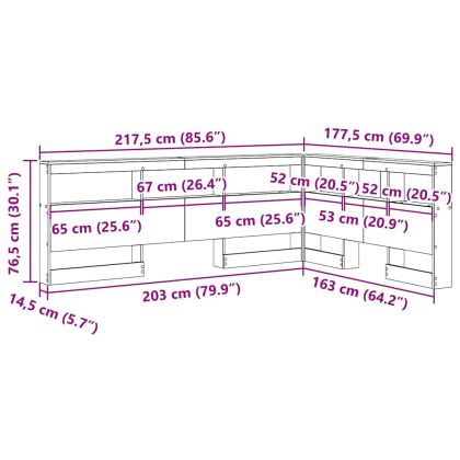 Табла за съхранение с рафт Черния дъб 160 cm Инженерно дърво