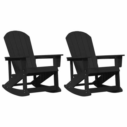 Адирондак люлеещи се столове 2 pcs Черно HDPE