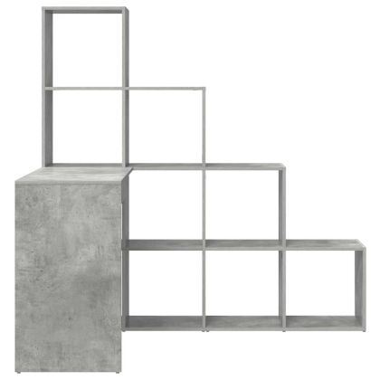 Ъглово бюро с рафт Циментено сиво 101,5 x 149,5 x 149,5 см