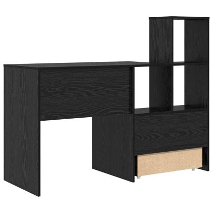 Бюро с рафт Черния дъб 131,5 x 50 x 106,5 см Инженерно дърво