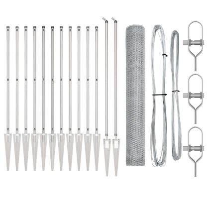 Стълб за ограда. Сребрист 25 x 1,2 м (13 мм мрежа) Стомана