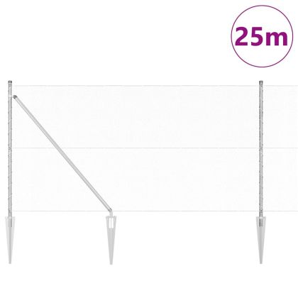 Стълб за ограда. Сребрист 25 x 1,2 м (13 мм мрежа) Стомана