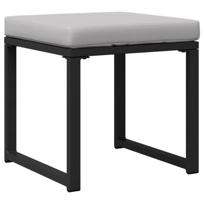 Градински Софа Комплект с възглавница 6 pcs Черно Стомана