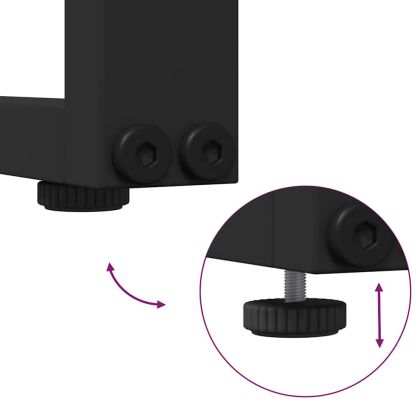 Градински Софа Комплект с възглавница 6 pcs Черно Стомана