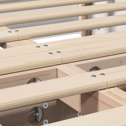 Рамка за легло Бяло 120 x 190 cm Солидно борово дърво