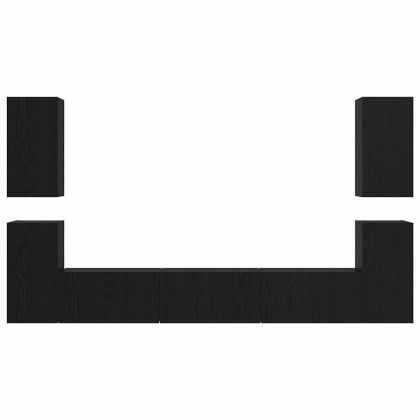 Комплект ТВ шкаф Монтиране на стена Черния дъб Инженерно дърво