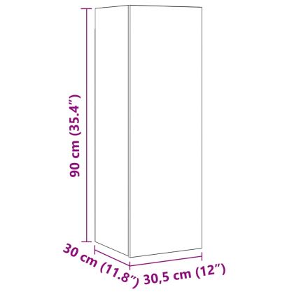Комплект ТВ шкаф Монтиране на стена 10 pcs Дъб Инженерно дърво