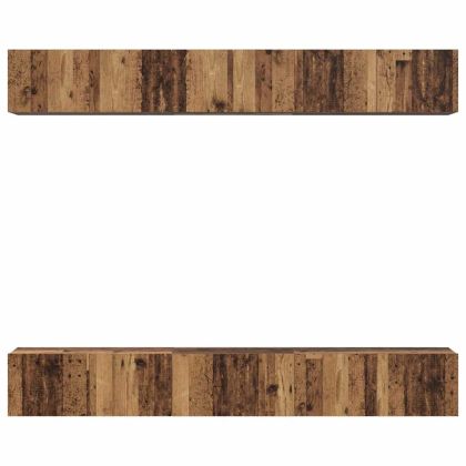 Комплект ТВ шкаф 6 pcs Старо дърво Инженерно дърво