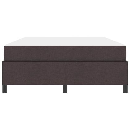 Легло с пружинирана основа Тъмен кафяв 140 x 200 cm текстил