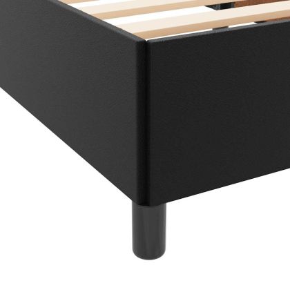 Рамка за легло с матрак Черно 140 x 190 cm текстил