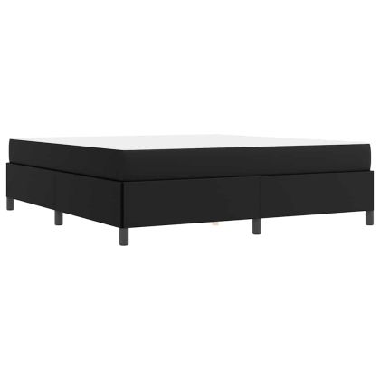 Рамка за легло с матрак Черно 180 x 200 cm текстил
