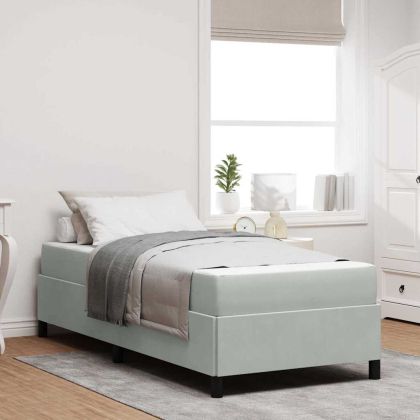 Рамка за легло с матрак Светлосиво 90 x 190 cm текстил