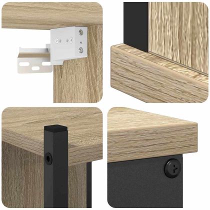 Комплект мебели за баня с рафт 4 pcs Сонома дъб Инженерно дърво